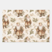 Santa Retro Gold inpakpapier Vel (Voorkant)