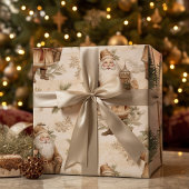 Santa Retro Gold inpakpapier Vel