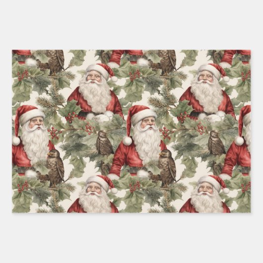 Santa Retro inpakpapier (Voorkant)