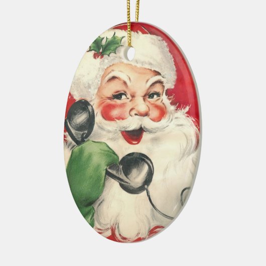 Santa Retro  Keramisch Ornament (Links)