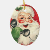 Santa Retro Keramisch Ornament (Achterkant)