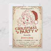 Santa Retro Kerstfeest Kaart (Voorkant)