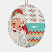  Santa Retro Kleuren met Foto Keramisch Ornament (Links)