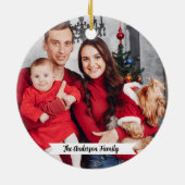  Santa Retro Kleuren met Foto Keramisch Ornament (Achterkant)