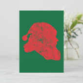 Santa (Retro Letterpress-stijl) Feestdagenkaart (Staand voorkant)