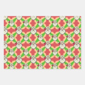 Santa Retro Lines Stippen Kerstmis Inpakpapier Vel (Voorkant)
