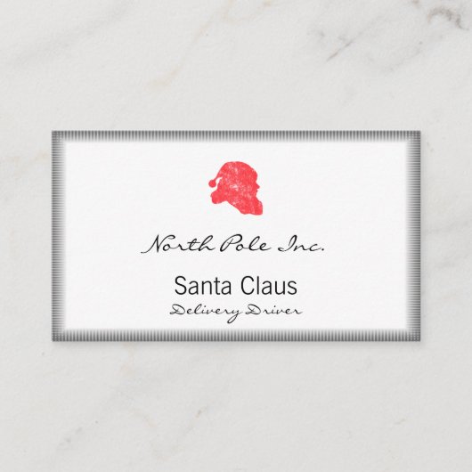 Santa Retro Silhouette Visitekaartje (Voorkant)