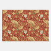  Santa Retro Xmas Kerstmis Patroon No1 Inpakpapier Vel (Voorkant 2)