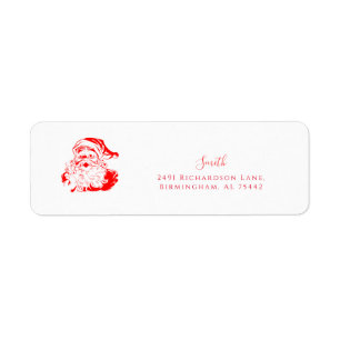 Santa Return Address Holiday Etiket