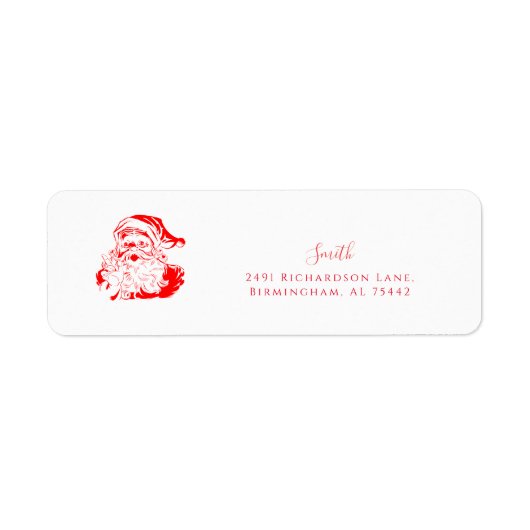 Santa Return Address Holiday Etiket (Voorkant)