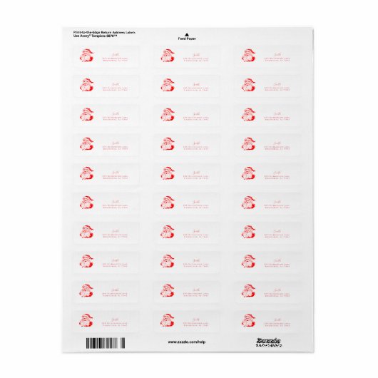  Santa Return Address Holiday Etiket (Full Sheet)
