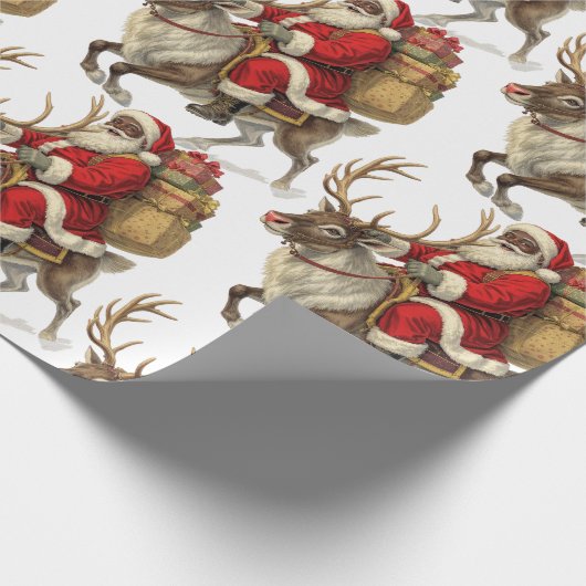 Santa Return Address Label  Cadeaupapier (Hoek)