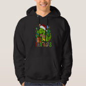 Santa Rex Christmas Tree Rex mas Leopard Dinosaur Hoodie (Voorkant)