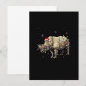 Santa Rhino-kerstlampjes Rhino Lover Xmas Funn Kaart (Voorkant / Achterkant)