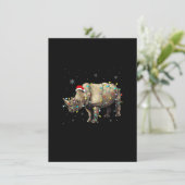Santa Rhino-kerstlampjes Rhino Lover Xmas Funn Kaart (Staand voorkant)
