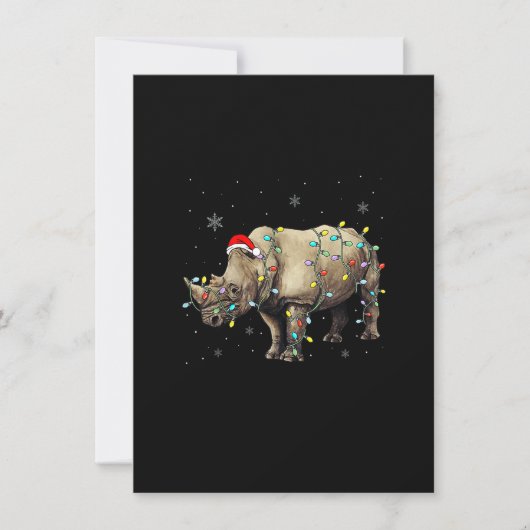 Santa Rhino-kerstlampjes Rhino Lover Xmas Funn Kaart (Voorkant)