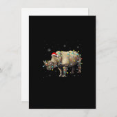 Santa Rhino-kerstlampjes Rhino Lover Xmas Funn Kaart (Voorkant / Achterkant)