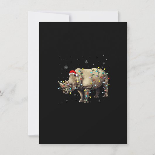 Santa Rhino-kerstlampjes Rhino Lover Xmas Funn Kaart (Voorkant)