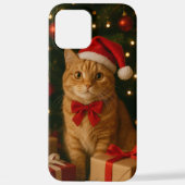 Santa Ribbon Cat iPhone 12 Pro Max Case iPhone Hoesje (Achterkant)