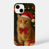 Santa Ribbon Cat iPhone 14 Case iPhone Hoesje (Achterkant)