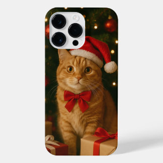 Santa Ribbon Cat iPhone 14 Pro Max Case iPhone 14 Pro Max Hoesje