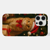 Santa Ribbon Cat iPhone 15 Pro Max Case iPhone Hoesje (Achterkant horizontaal)