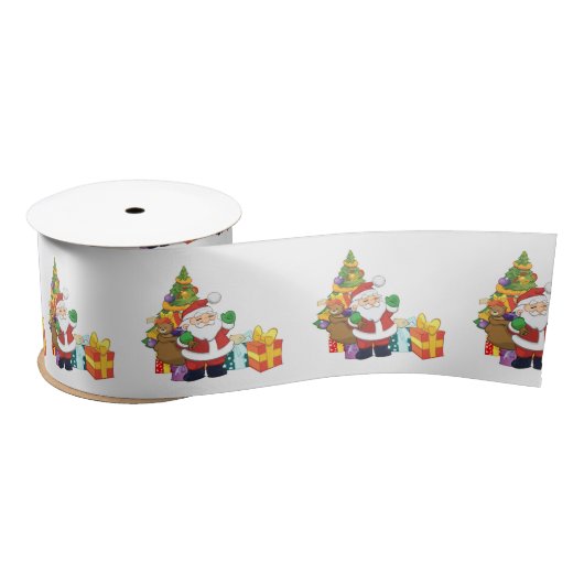 Santa Ribbon Satijnen Lint (Spoel)