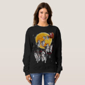 Santa Ride Sleigh Siberian Husky Kersthond Lov Trui (Voorkant volledig)