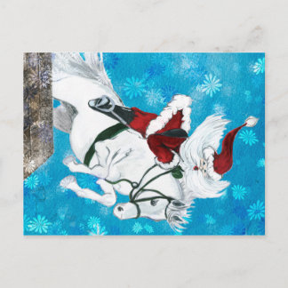 Santa Rides a Horse - Postcard Feestdagenkaart