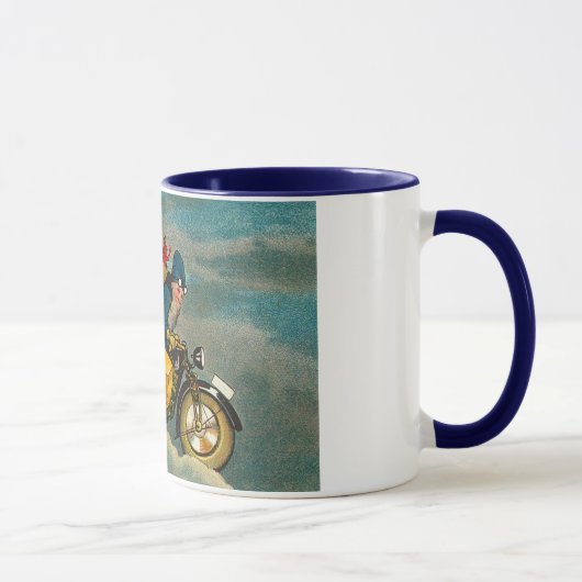 Santa Rides a Motorcycle - Kerstmis Mok (Rechts)