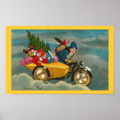 Santa Rides a Motorcycle - Poster (Voorkant)