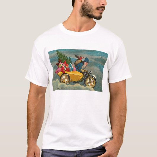 Santa Rides a Motorcycle - Shirt (Voorkant)