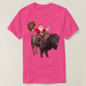 Santa Riding A Bison T-shirt (Design voorkant)