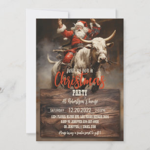 Santa Riding a Bull Kaart