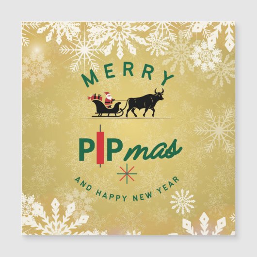 Santa Riding a Bull Sleigh – Forex Pipmas Gift (Voorkant)