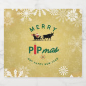 Santa Riding a Bull Sleigh – Forex Pipmas Gift Sparkling Wijnetiket (Enkel label)