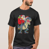 Santa Riding A Dinosaur Christmas Tree T Rex Drink T-shirt (Voorkant)