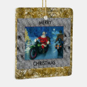Santa Riding a Motorcycle Christmas Ornament (Rechts)