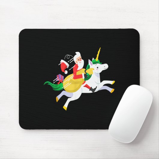 Santa Riding A Unicorn Funny Christmas Gift  Muismat (Met muis)