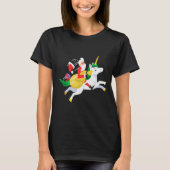 Santa Riding A Unicorn Funny Christmas Gift  T-shirt (Voorkant)