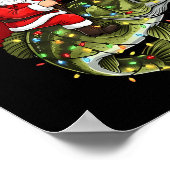 Santa Riding B Fish Christmas Fishing Funny Xmas P Poster (Hoek)