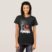Santa Riding Basset Hound Dog Tree Lights Basset H T-shirt (Voorkant volledig)