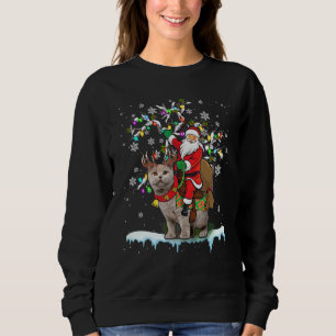 Santa Riding British Shorthair Xmas - kerstboomboo Trui