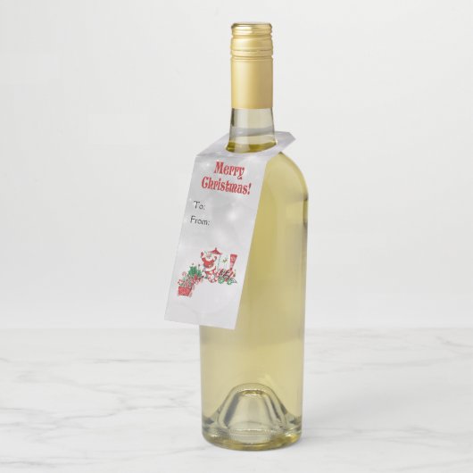 Santa Riding Christmas Peppermint Snoep Train Flessenhanger (Schuin)