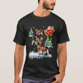 Santa Riding Dachshund Reindeer Kerstmis Pajama M T-shirt (Voorkant)