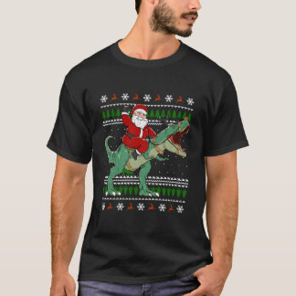 Santa Riding Dino Ugly T-shirt