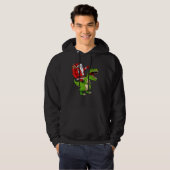 Santa Riding Dinosaur Christmas Pajama Cool Rex X  Hoodie (Voorkant volledig)