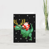 Santa Riding Dinosaur Funny Merry Christmas Lover  Kaart (Voorkant)