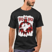 Santa Riding Dinosaur Santa Riding T - Rex Funny T-shirt (Voorkant)