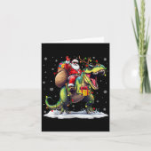 Santa Riding Dinosaur T Rex Christmas Boys Men Xma Kaart (Voorkant)